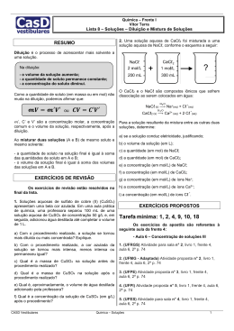 Diluição e Mistura de Soluções