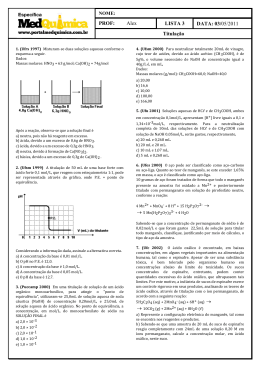 LISTA 3 PROF: Alex DATA: 03/05/2011 Titula&ccedil;&atilde;o