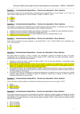 Prova Tecnico de Laboratorio Area Quimica