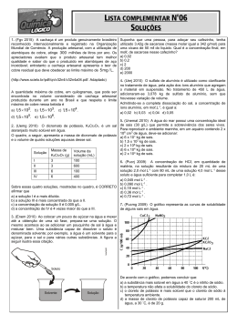 Lista complementar 06-soluções(Química)