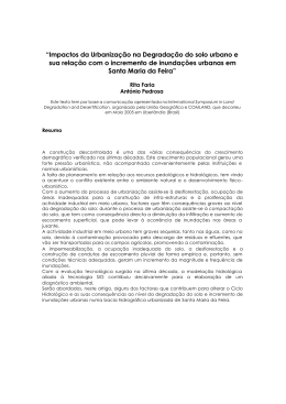 &ldquo;Impactos da Urbaniza&ccedil;&atilde;o na Degrada&ccedil;&atilde;o do solo urbano e sua