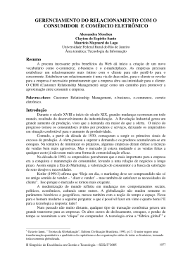 gerenciamento do relacionamento com o consumidor e