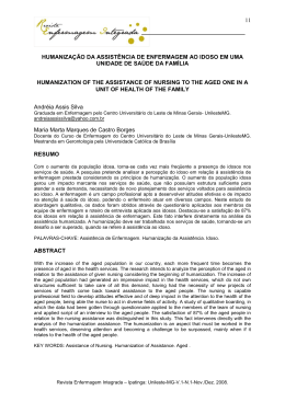 humaniza&ccedil;&atilde;o da assist&ecirc;ncia de enfermagem ao idoso em