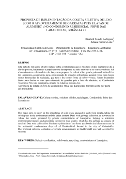 proposta de implementa&ccedil;&atilde;o da coleta seletiva de lixo