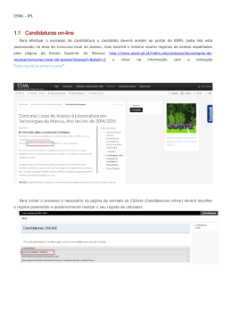 1.1 Candidaturas on-line