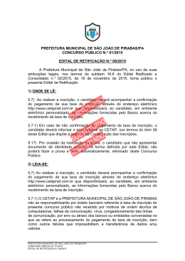 PREFEITURA MUNICIPAL DE S&Atilde;O JO&Atilde;O DE PIRABAS