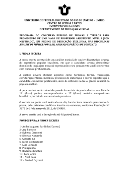 Programa do Concurso
