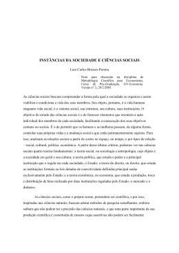 INST&Acirc;NCIAS DA SOCIEDADE E CI&Ecirc;NCIAS SOCIAIS