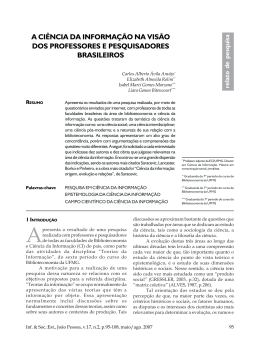 a ciência da informação na visão dos professores e pesquisadores