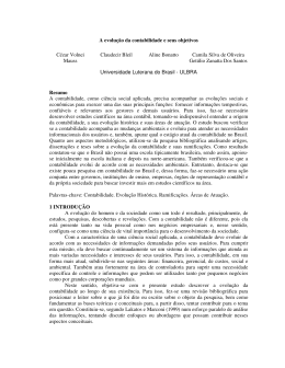A evolu&ccedil;&atilde;o da contabilidade e seus objetivos C&eacute;zar Volnei