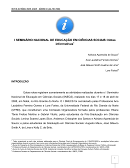 I SEMINÁRIO NACIONAL DE EDUCAÇÃO EM CIÊNCIAS SOCIAIS