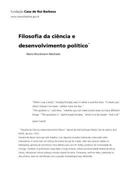 Filosofia da ci&ecirc;ncia e desenvolvimento pol&iacute;tico