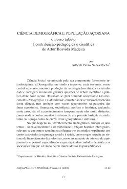 CIÊNCIA DEMOGRÁFICA E POPULAÇÃO AÇORIANA o nosso