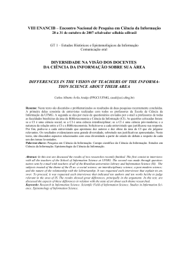 Diversidade na compreens&atilde;o da &aacute;rea de Ci&ecirc;ncia da