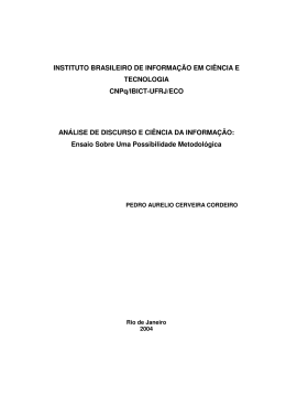 Análise de discurso e Ciência da Informação