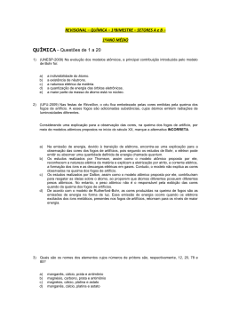 QUÍMICA– Questões de 1 a 20