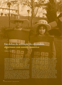 Em defesa da utiliza&ccedil;&atilde;o da calculadora algoritmos com sentido