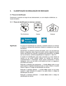 5. CLASSIFICAÇÃO DA SINALIZAÇÃO DE INDICAÇÃO