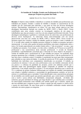 1 Os Sentidos do Trabalho: Estudo com Profissionais de TI