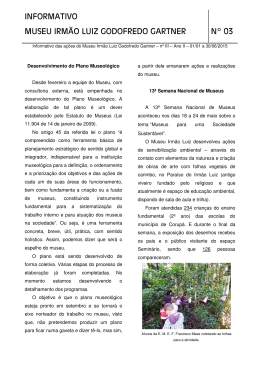 informativo museu irm&atilde;o luiz godofredo gartner n&ordm; 03