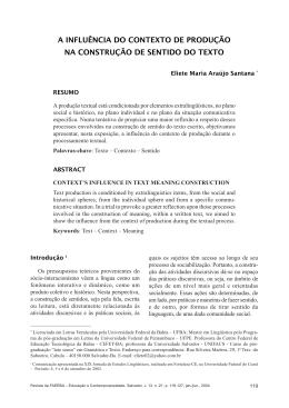 a influência do contexto de produção na construção de sentido do