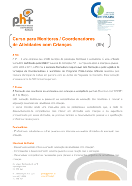 Forma&ccedil;&atilde;o de Monitores de Coordenadores de Atividades com
