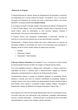 Hist&oacute;ria de um Projecto A C&acirc;mara Municipal de Cascais