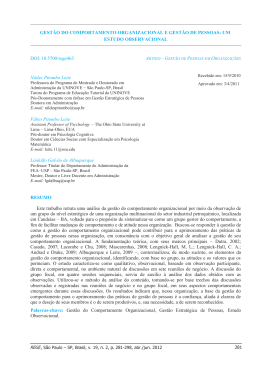 GEST&Atilde;O DO COMPORTAMENTO ORGANIZACIONAL E