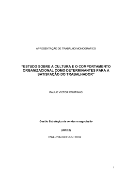 estudo sobre a cultura e o comportamento organizacional como