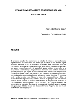 &Eacute;TICA E COMPORTAMENTO ORGANIZACIONAL NAS