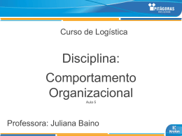 Disciplina: Comportamento Organizacional