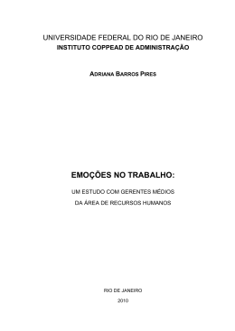EMO&Ccedil;&Otilde;ES NO TRABALHO: - Coppead