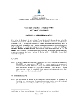 Edital da Sele&ccedil;&atilde;o para Licenciatura em Letras-Libras