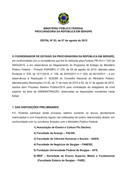 Edital 003/2015 - Procuradoria da Rep&uacute;blica em Sergipe