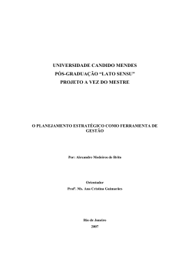 universidade candido mendes pós-graduação “lato sensu” projeto a