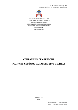 Plano de Neg&oacute;cio &ndash; Lanchonete Del&iacute;cias