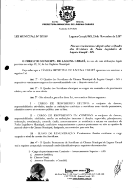 LEI MUNICIPAL N° 287/07 Laguna Carapã / MS, 23 de - TCE