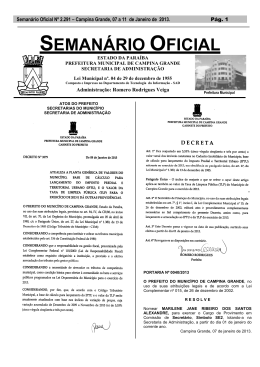 Seman&aacute;rio Oficial N&ordm; 2.291 - Prefeitura Municipal de Campina Grande