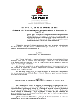 LEI N&ordm; 16.119, DE 13 DE JANEIRO DE 2015