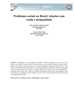 Problemas sociais no Brasil: relações com renda e
