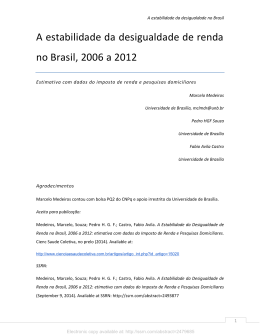 A estabilidade da desigualdade de renda no Brasil