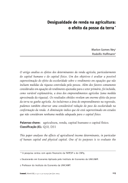 Desigualdade de renda na agricultura: o efeito da posse da