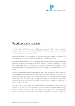 Fundos Renda Variável - Pacifico Gestão de Recursos