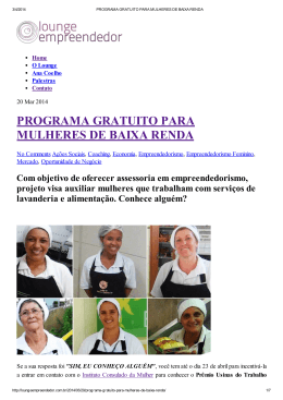 programa gratuito para mulheres de baixa renda