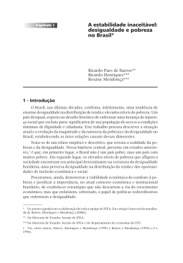 A estabilidade inaceit&aacute;vel: desigualdade e pobreza no Brasil*