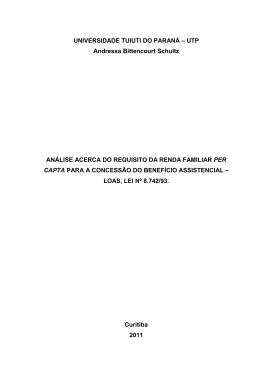 analise acerca do requisito da renda familiar - TCC On-line