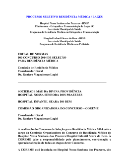 PROCESSO SELETIVO RESID&Ecirc;NCIA M&Eacute;DICA