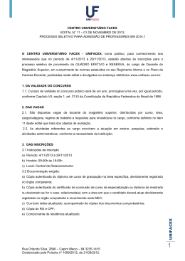 Sele&ccedil;&atilde;o de Docentes Edital 11/2014.1