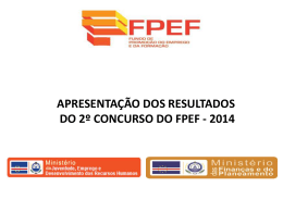 Result. 2º concurso 2014 - FPEF - Fundo de Promoção do Emprego