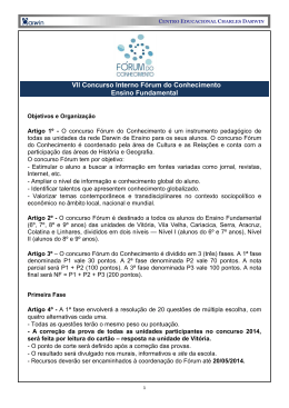 Vll Concurso Interno F&oacute;rum do Conhecimento Ensino Fundamental